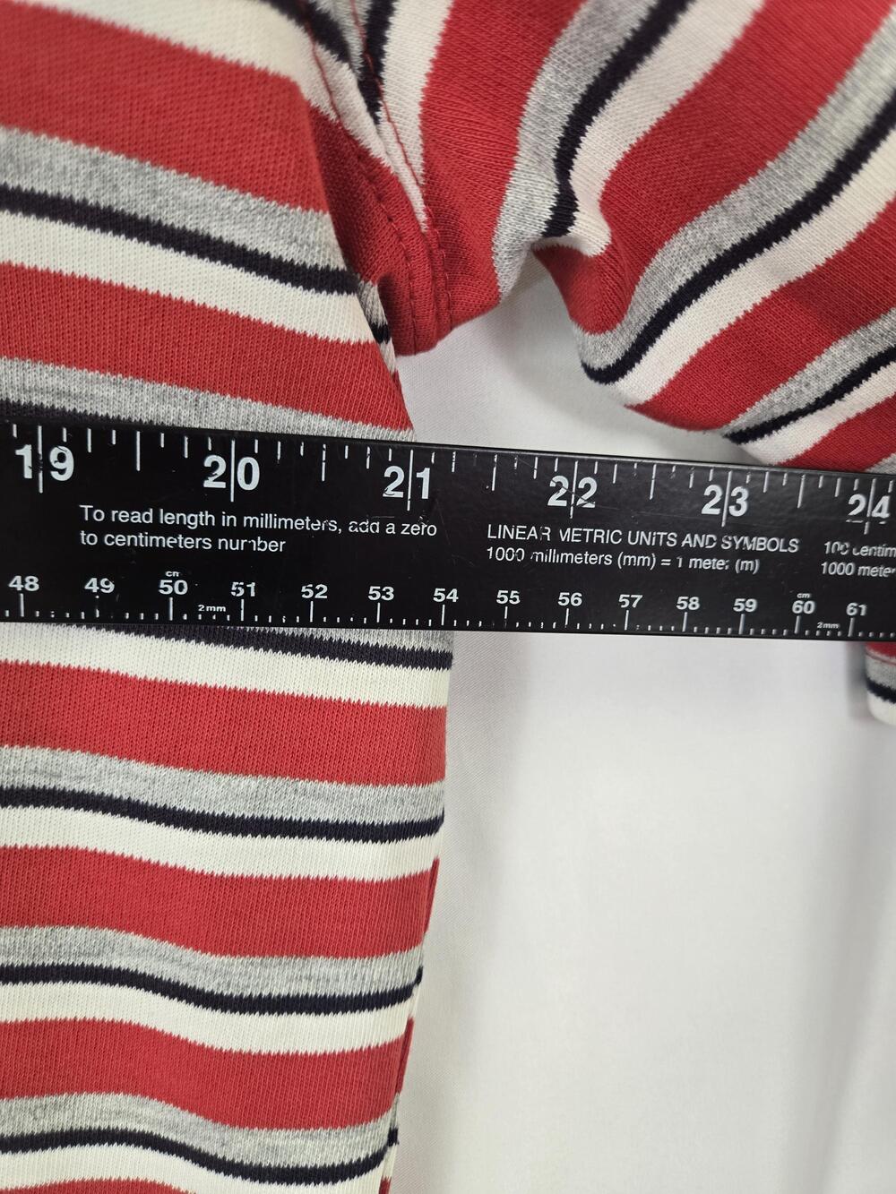 Karen Scott Sport Shirt Womens XL Red Striped 3/4 Raglan Sleeve Tee Top Casual - Picture 7 of 10